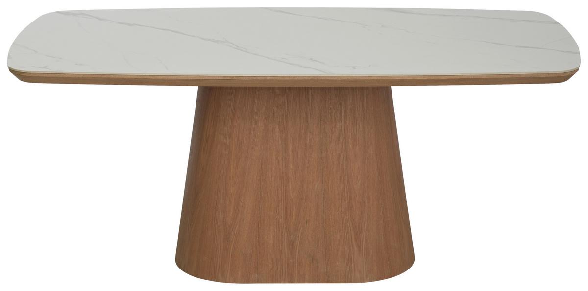 Jedilna Miza Tallinn, Naravna Barva, Bela, 180x90 - bela/naravne barve, Moderno, kovina/leseni material (180/90/76cm) - Livetastic