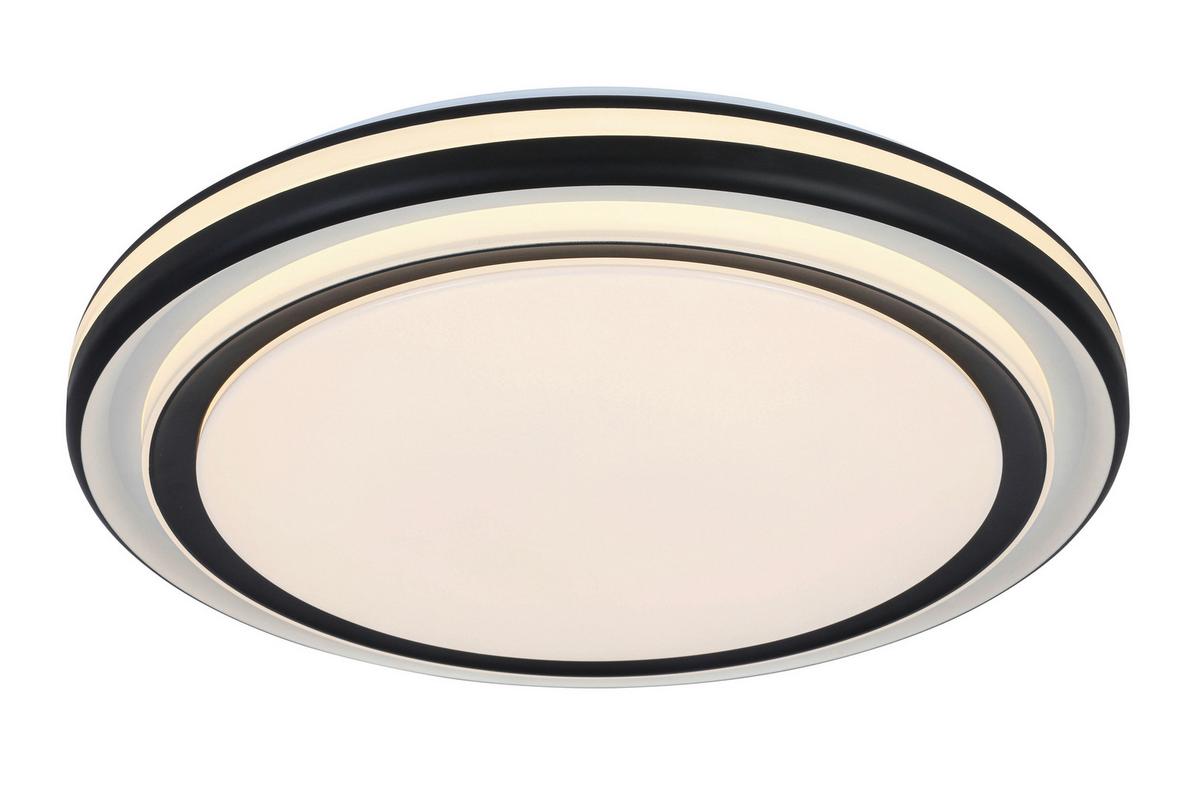 Led Mennyezeti Lámpa Huny - fekete/fehér, Modern, műanyag/fém (65/9cm) - Mömax