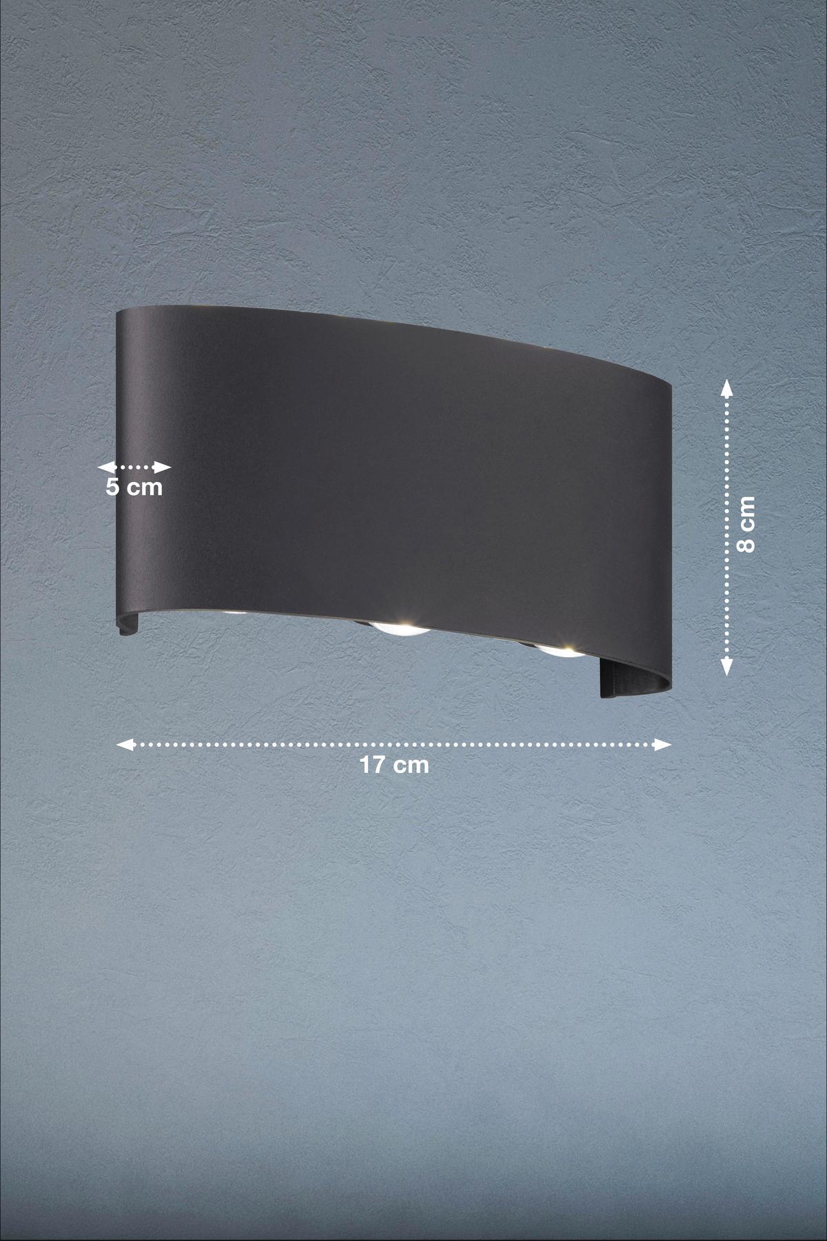 Außenwandleuchte Berlin Schwarz max. 6x0,5 Watt - Schwarz, KONVENTIONELL, Glas/Metall (8/8/17cm) - Fischer & Honsel