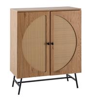 Komoda Sonoma, Videz Hrasta - črna/barve hrasta, Design, kovina/leseni material (80/103/39cm) - MID.YOU