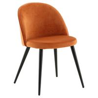 STUHL-SET VELVET - Schwarz/Orange, Design, Textil/Metall (57/76.5/50cm) - Livetastic