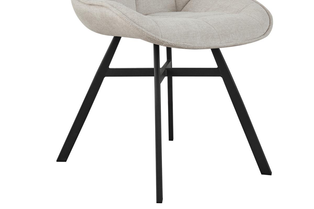 Stuhl Luna Beige - Beige/Schwarz, Modern, Holz/Textil (53/87/61cm) - Mömax