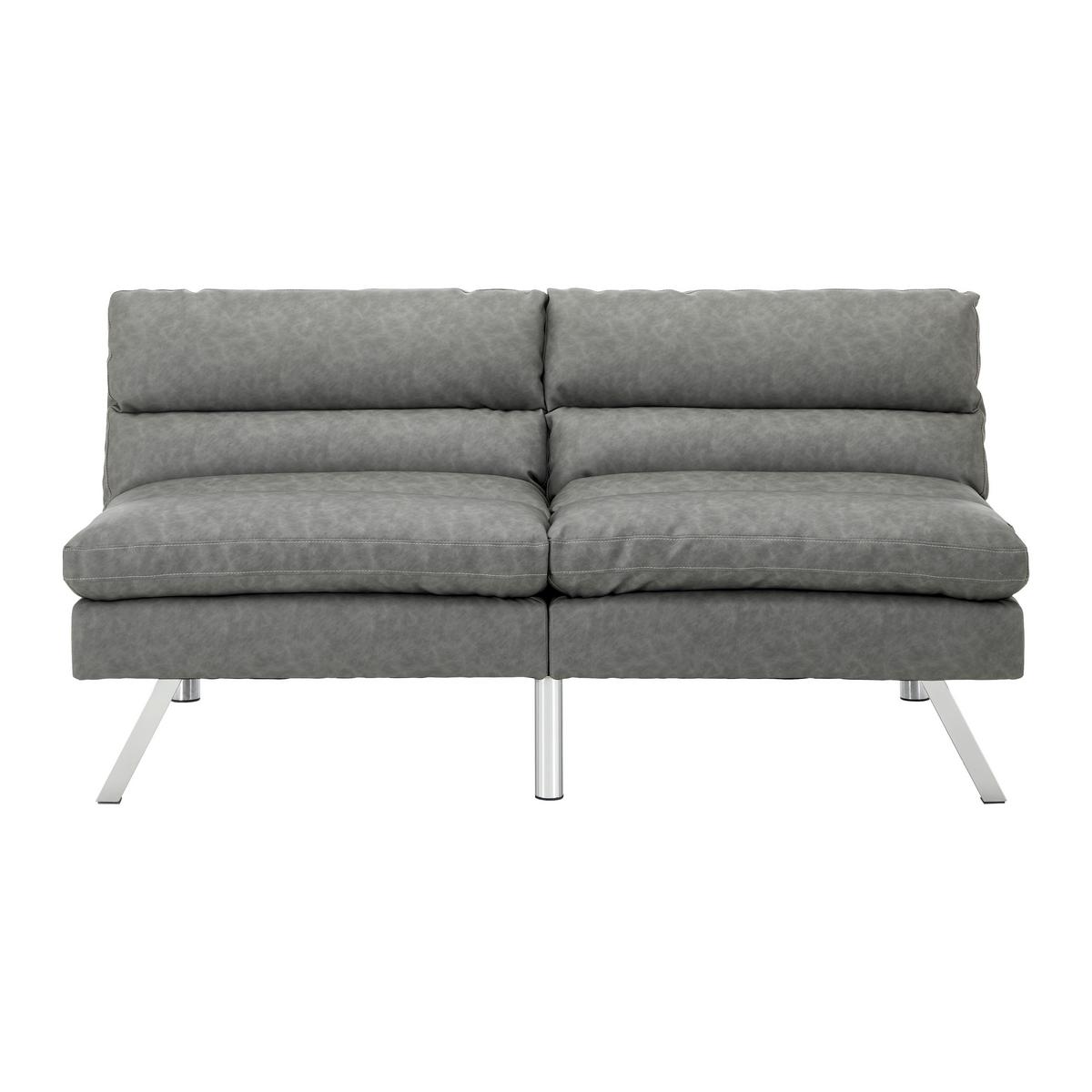 Trosjed Na Razvlačenje Lia - svijetlo siva/boje kroma, Moderno, drvo/tekstil (171/112/53cm) - Bessagi Home