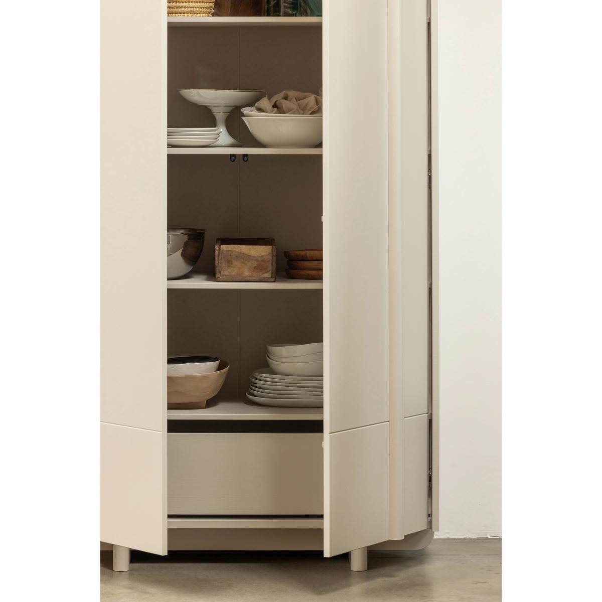 Garderobenschrank Basu Grauweiß B: 101 cm - Grauweiß, Design, Holz (101/210/46cm) - Livetastic