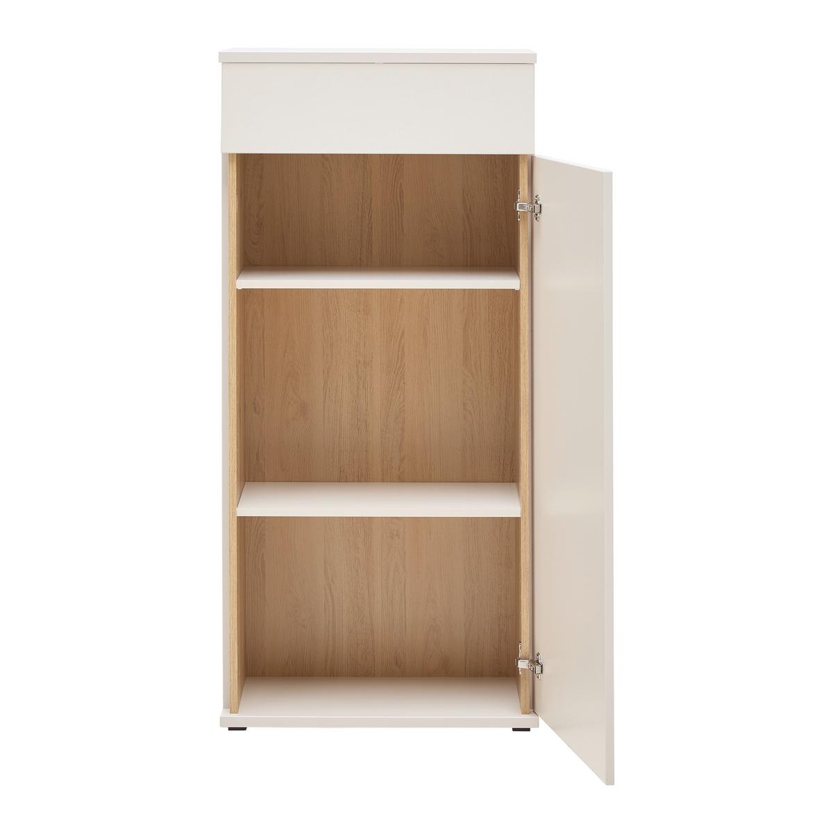 Schuhschrank Antonio Creme/Eichefarben - Eichefarben/Creme, MODERN, Holzwerkstoff/Kunststoff (61/133/38cm) - Mömax