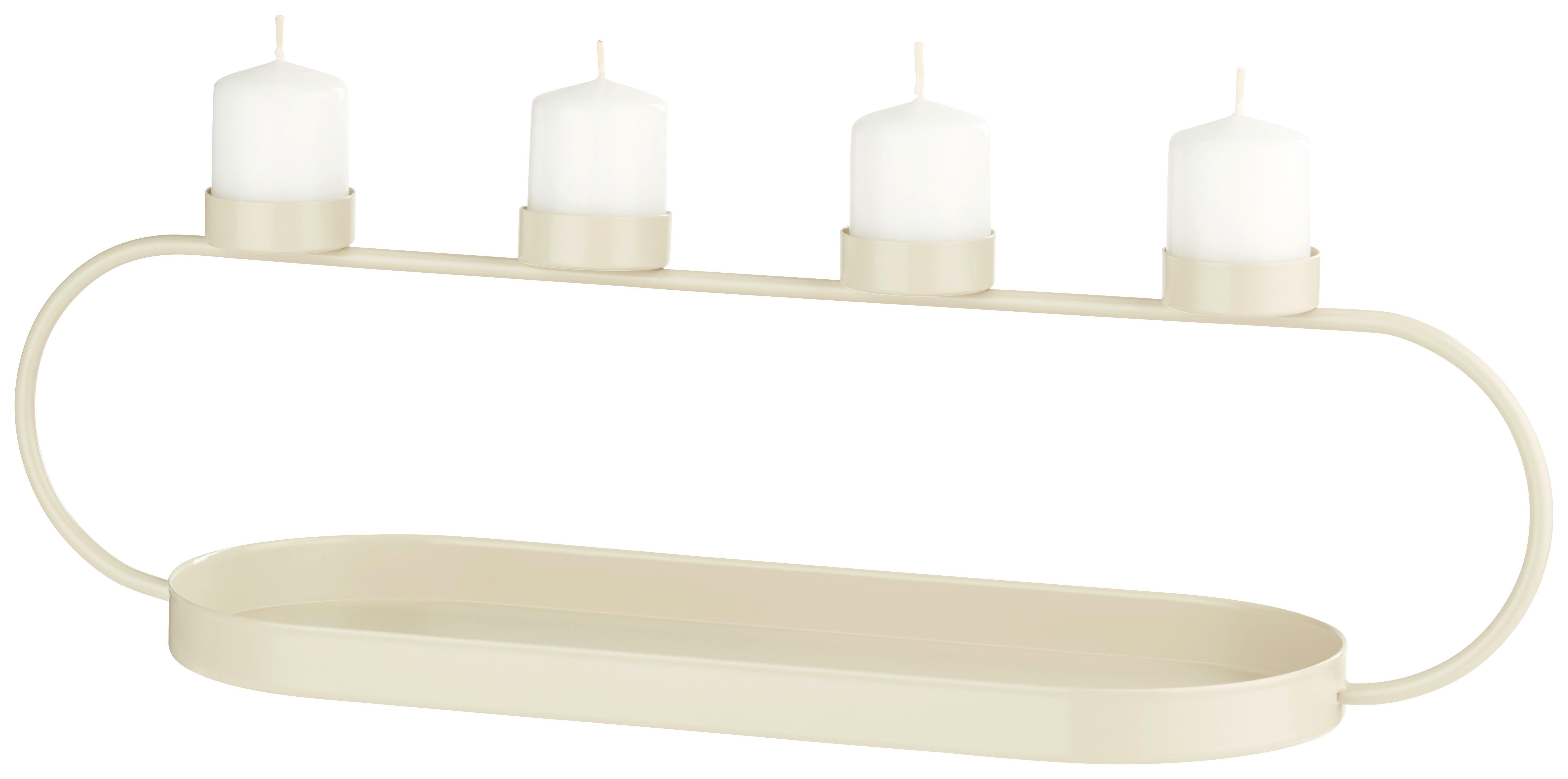 Kerzenhalter Romy in Hellbraun - Hellbraun, Metall (45,5/13,3/13cm) - Visiona