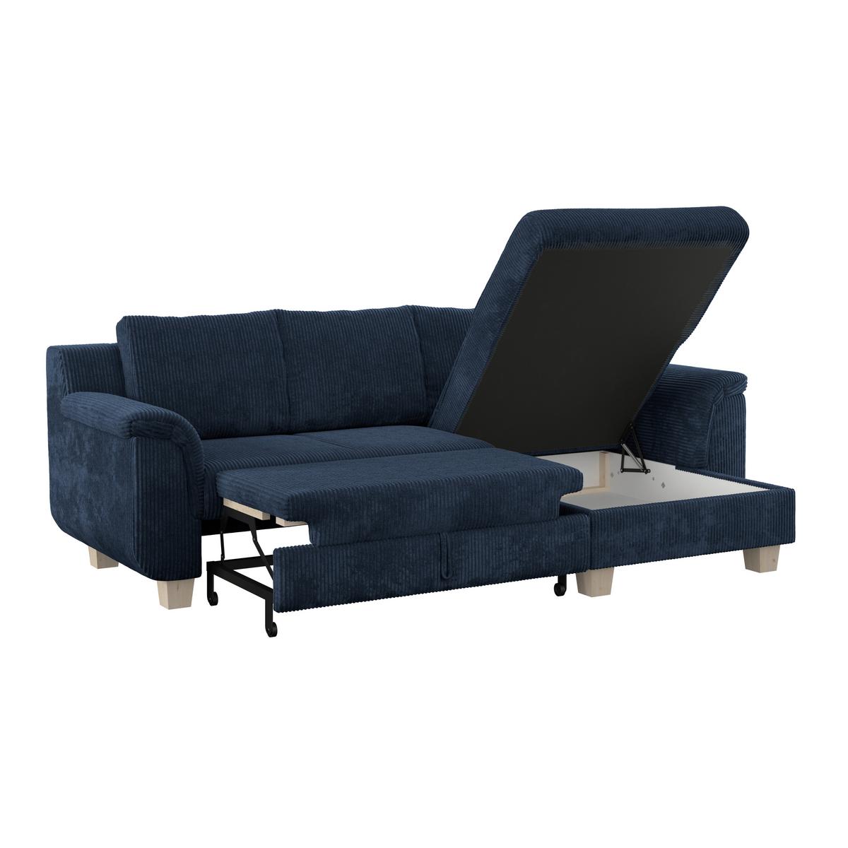 Colţar ALEX - albastru închis, Modern, textil (246/88cm) - Modern Living