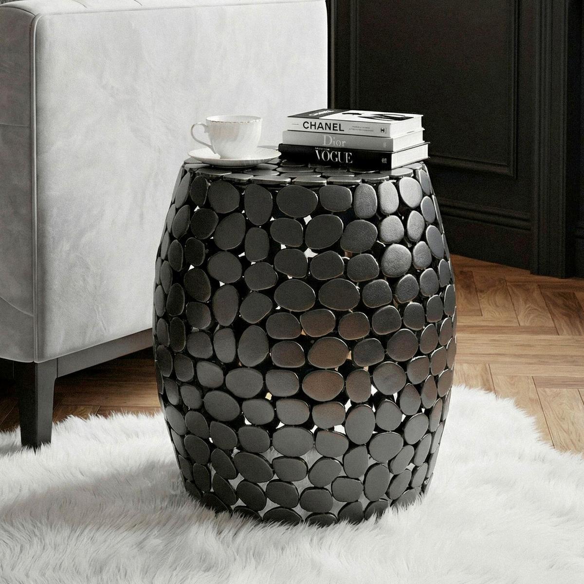 BEISTELLTISCH WL7.367 - Schwarz, Design, Metall (40/46/40cm) - Livetastic