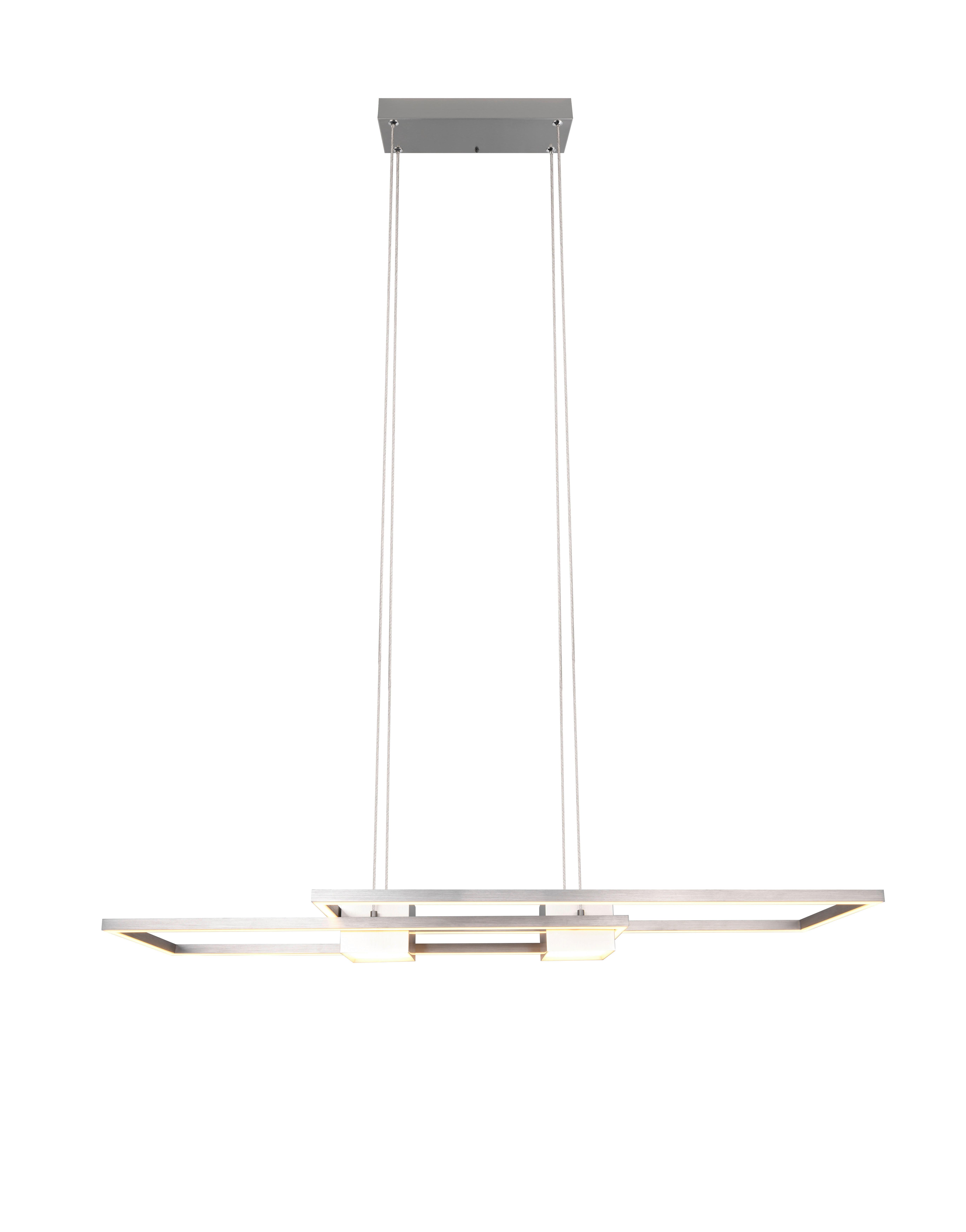 LED-Hängeleuchte Albany max. 37 Watt - Alufarben/Nickelfarben, Design, Metall (100/28/150cm) - Trio Leuchten