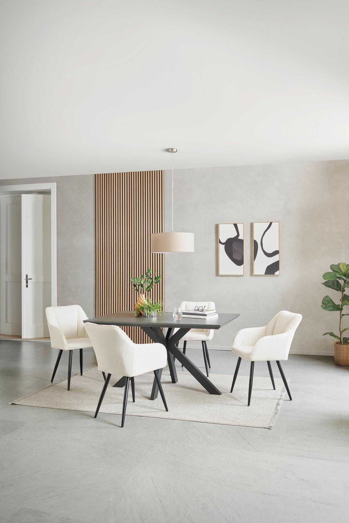 Jedilna Miza Steve 2, Črna, 140x90 Cm - črna, Moderno, kovina/leseni material (140/76/90cm)