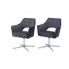 STOL MED ARMSTÖD VALLETTA - kromfärg/antracit, Klassisk, metall/textil (61/85/60cm) - Premium Living