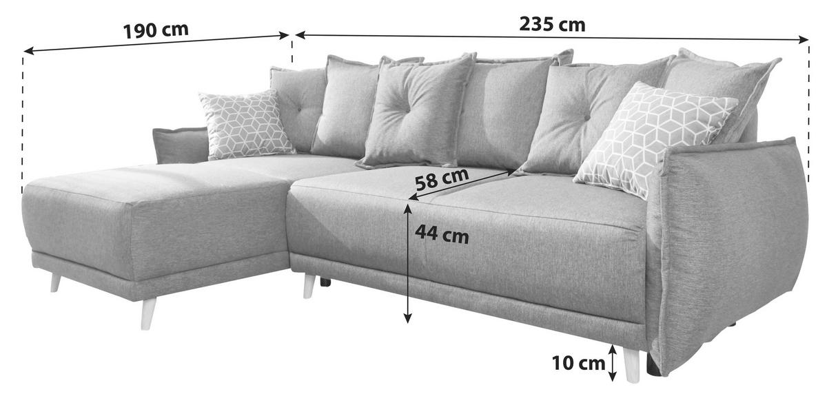 NAROŻNIK Z FUNKCJĄ SPANIA LAZY LUKKA PETROL - petrol/turkusowy, Basics, tkanina/drewno (190/235cm) - MID.YOU