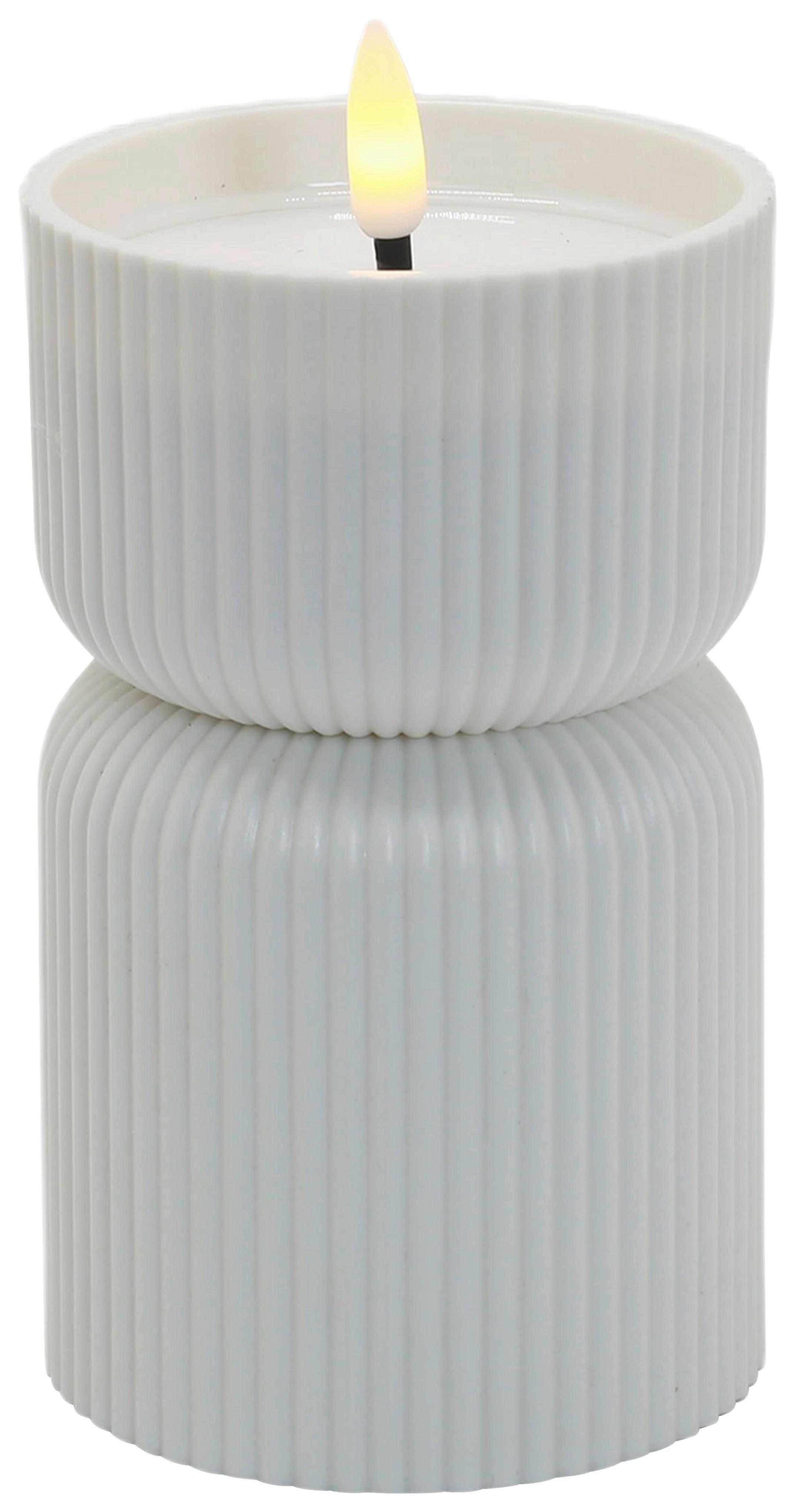 LED-Kerze Lioris Weiß max. 0,06 Watt - Weiß, Kunststoff (8/13cm) - Mömax
