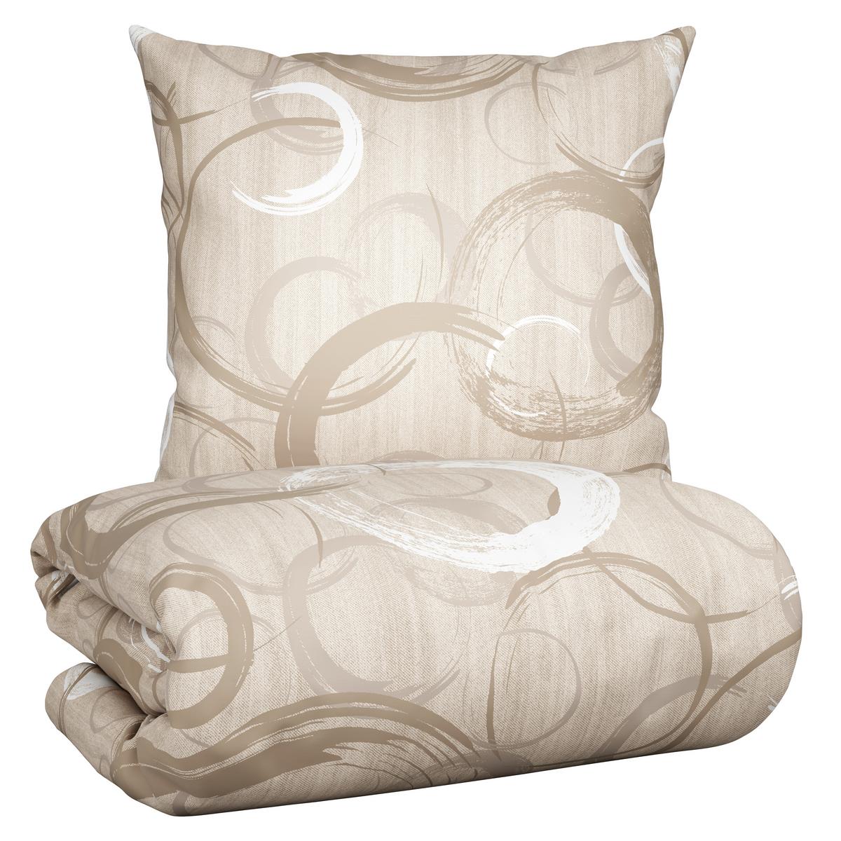 Bettwäsche New Circles Beige ca. 135x200cm - Beige, Textil (135/200cm) - Modern Living