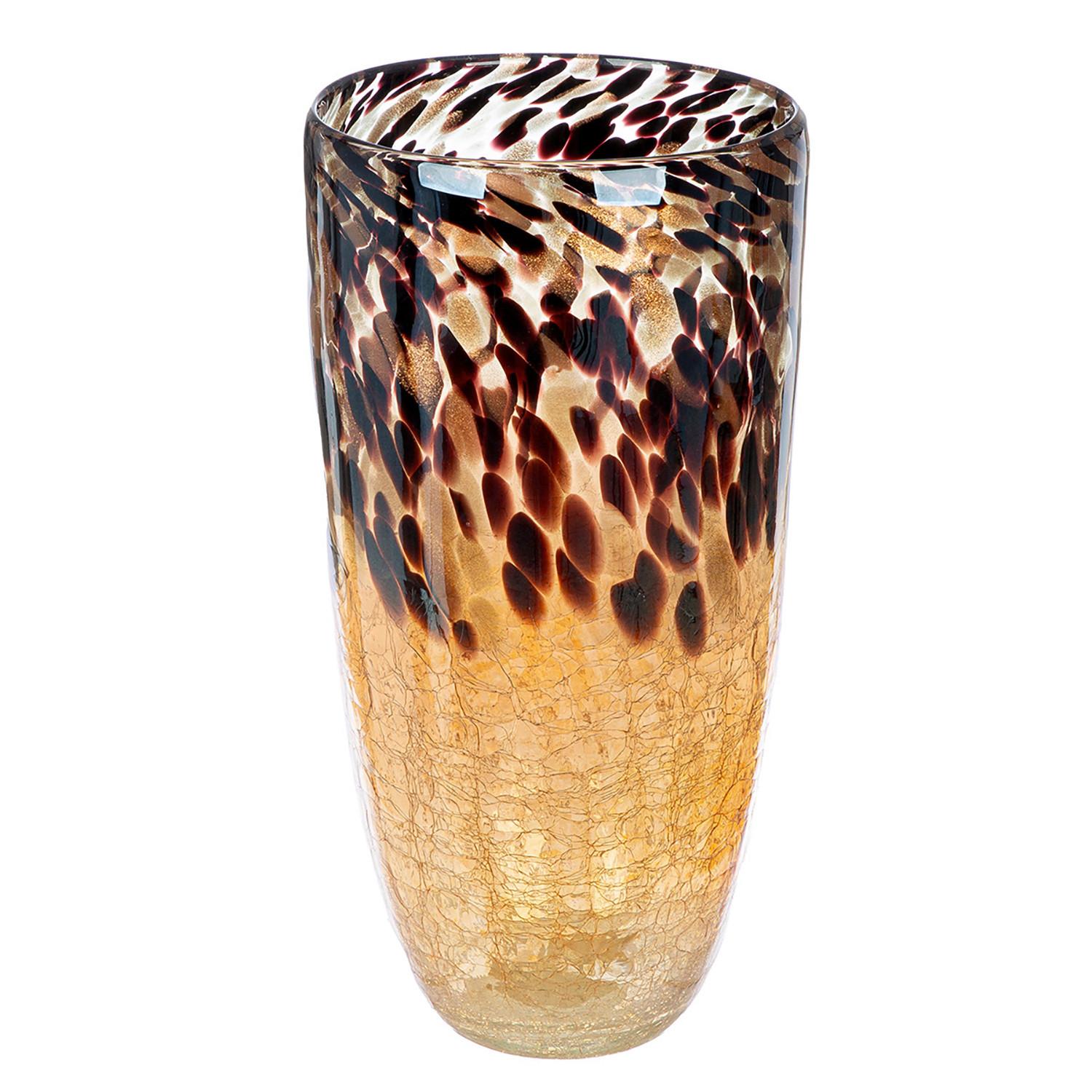Vase Schwarz/Hellbraun - Hellbraun/Schwarz, Basics, Glas (18/36,5/18cm)