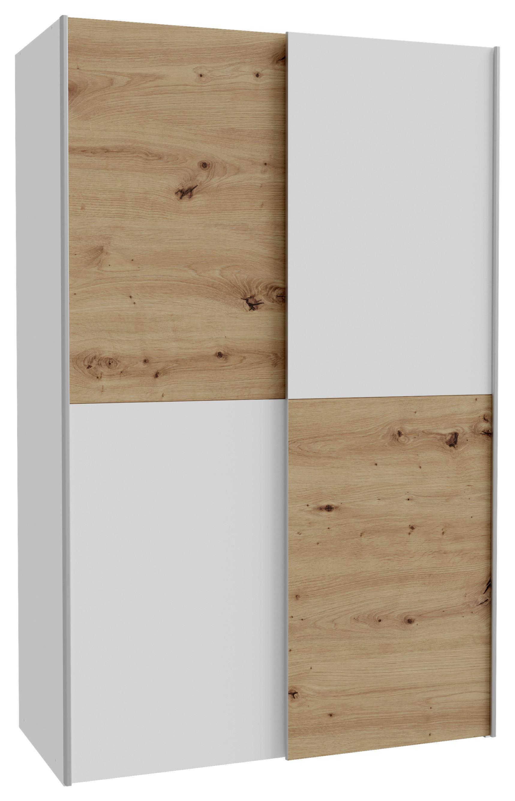Omara Z Drsnimi Vrati Ohio New - bela/barve aluminija, Konvencionalno, kovina/leseni material (120/190,5/61,2cm) - Modern Living