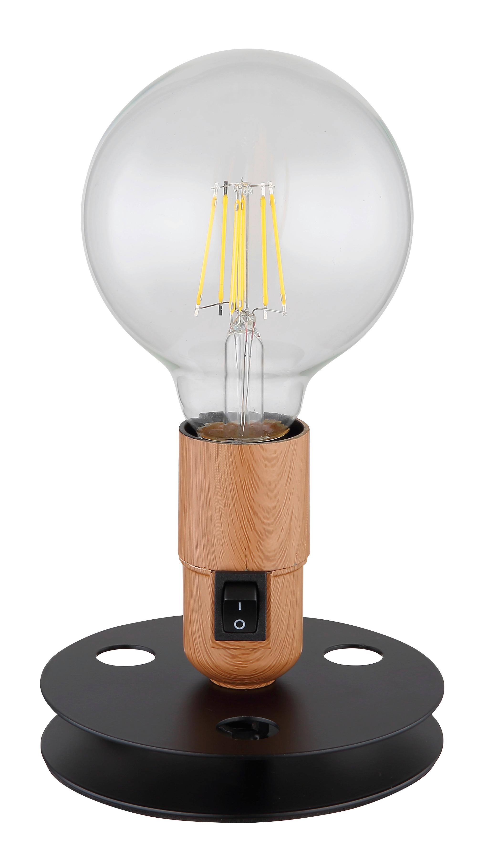 Tischleuchte Johanna Schwarz max. 40 Watt - Schwarz, KONVENTIONELL, Metall (12/9cm) - Globo