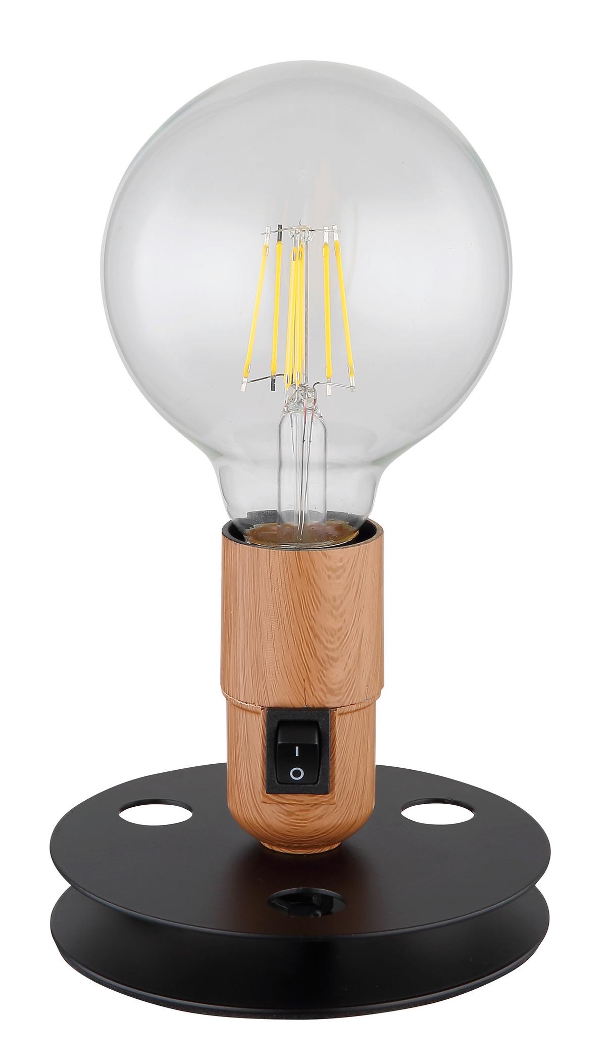 Stolna Svjetiljka Crna , Dekor Drva - crna, Konvencionalno, metal (12/9cm) - Globo