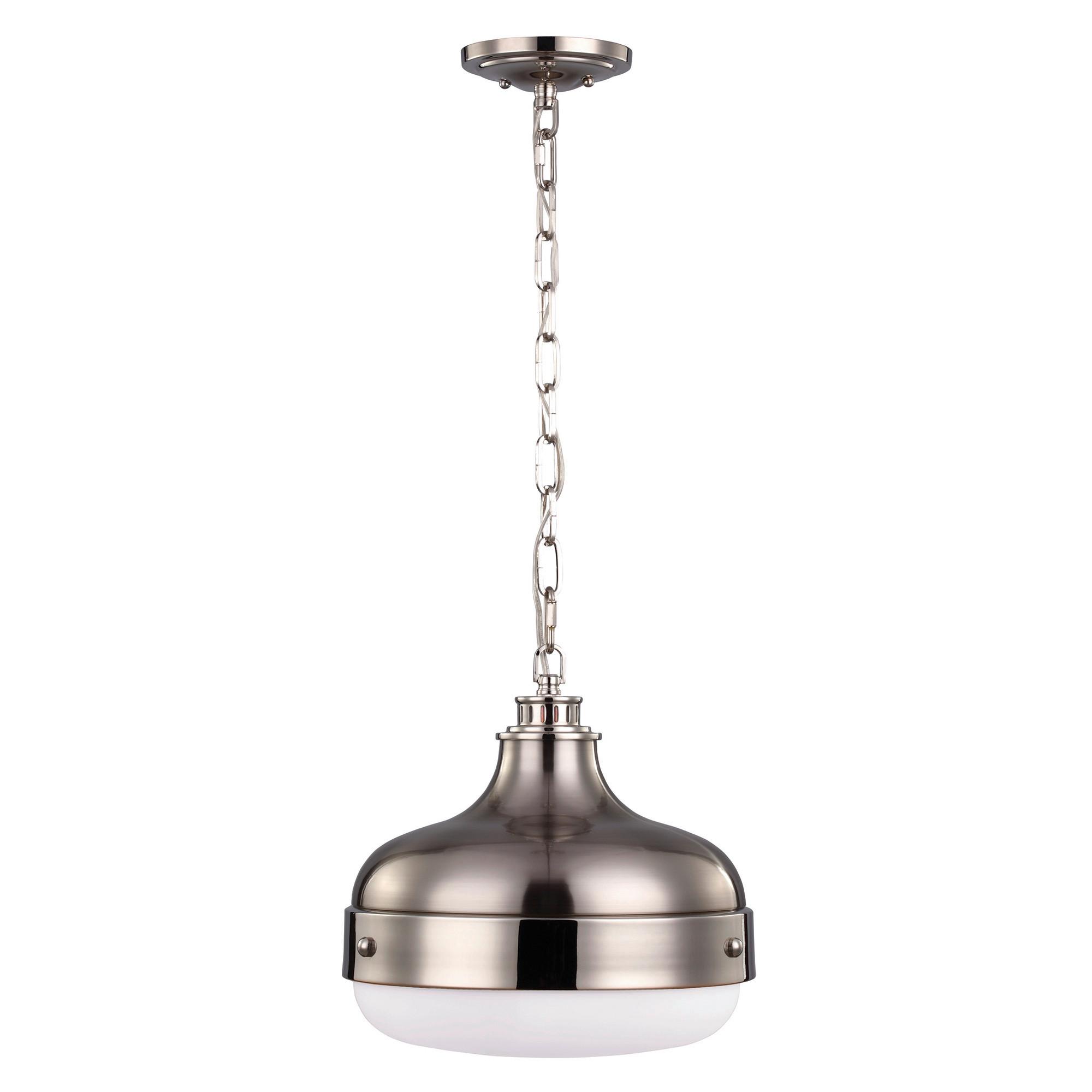 Viseća Svjetiljka Boja Nikla - boje nikla/boje oplemenjenog čelika, Konvencionalno, staklo/metal (33/48.3cm) - Elstead Lighting