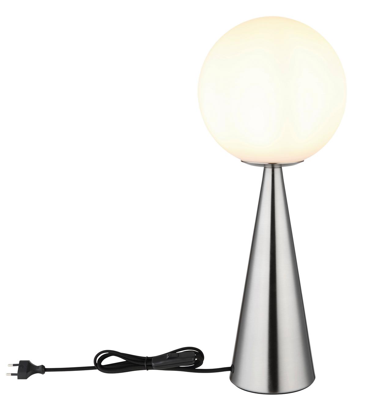 TISCHLEUCHTE 21031N - Nickelfarben, Design, Glas/Metall (20/49,5cm) - Globo