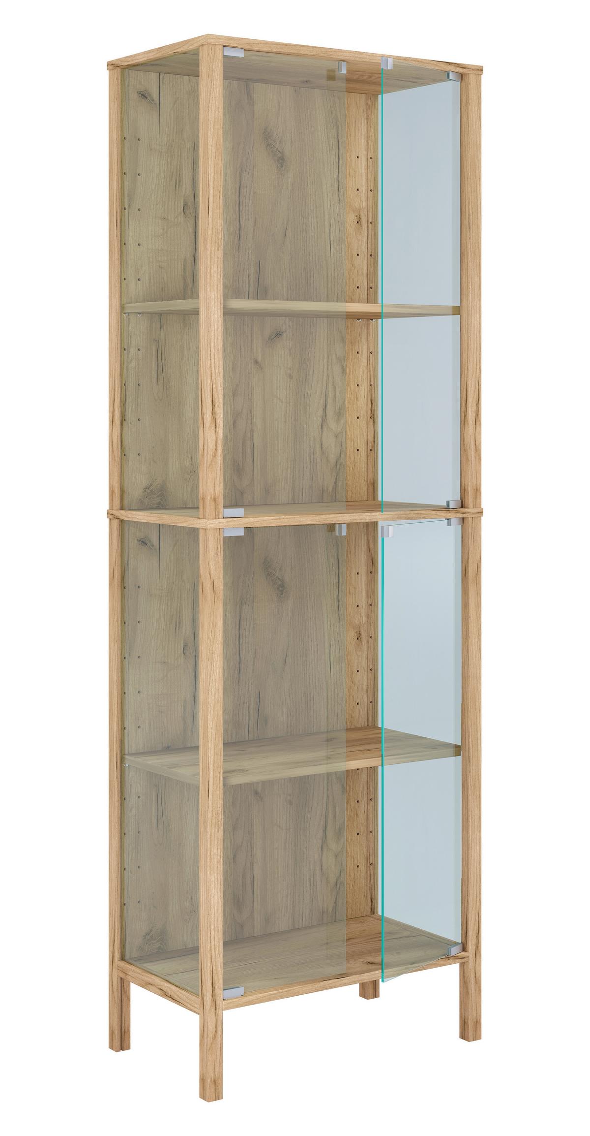 Vitrine Jensol Honigeiche/Klar - Honigeiche/Klar, Design, Glas/Holzwerkstoff (60/178/35cm) - Livetastic