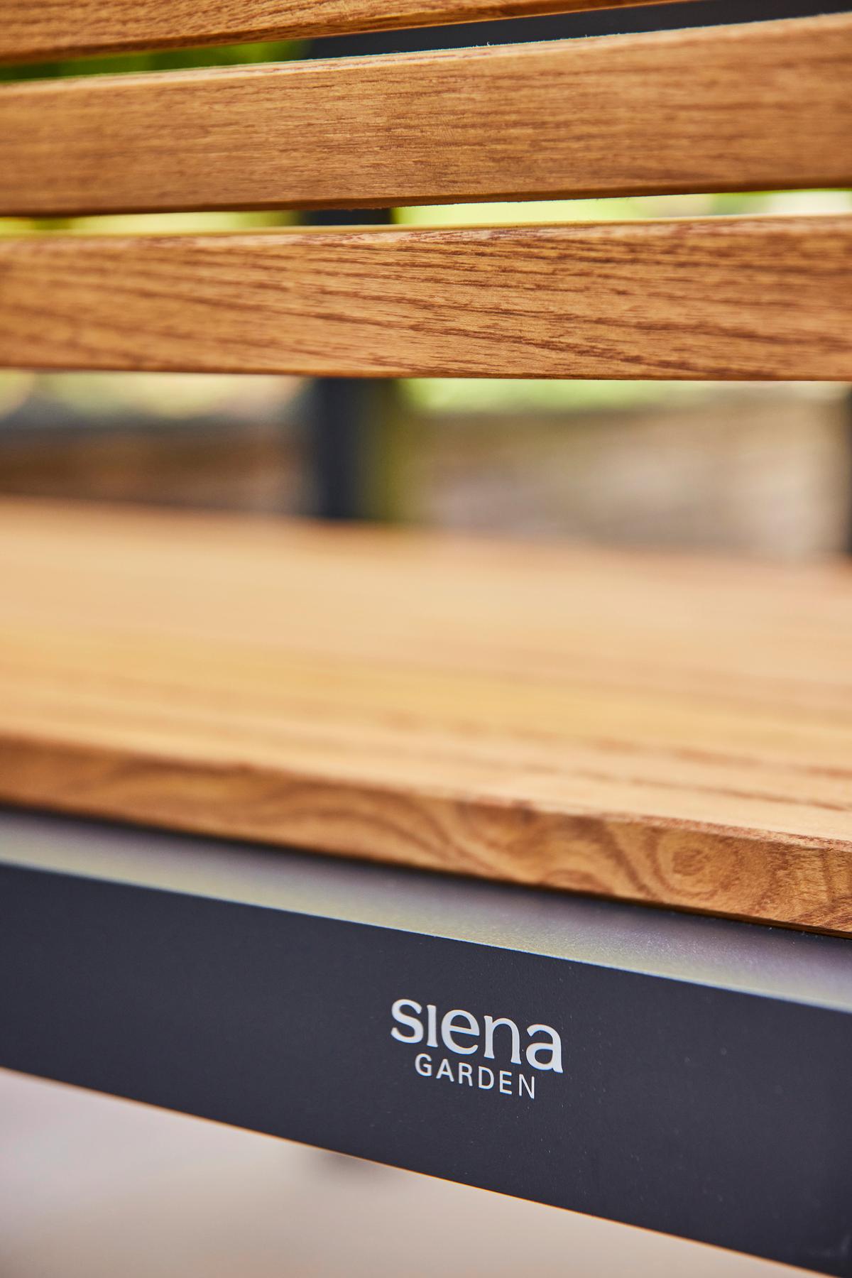 GARTENBANK N86394 - Anthrazit/Robinienfarben, KONVENTIONELL, Holz/Metall (180/84/157,5cm) - Siena Garden