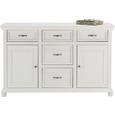Sideboard aus Kiefer Massiv - Weiß, ROMANTIK / LANDHAUS, Holz/Metall (150/95/45cm) - Zandiara Sideboard aus Kiefer Massiv - Weiß, ROMANTIK / LANDHAUS, Holz/Metall (150/95/45cm) - Zandiara