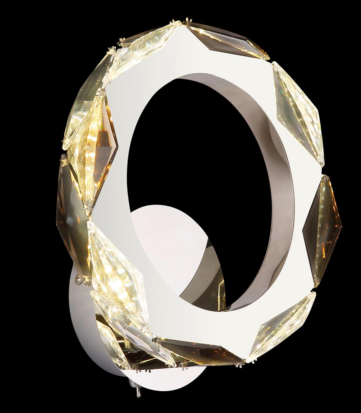 Led Svjetiljka Zidna 67318w - prozirno/boje kroma, Design, staklo/metal (24/25,5/10cm) - Globo