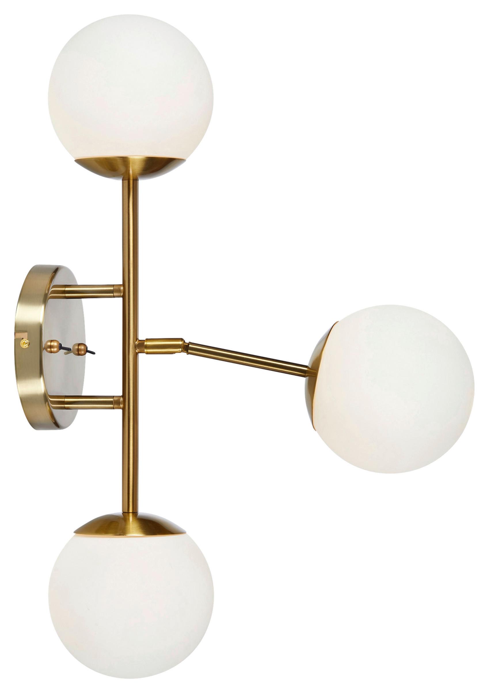 Wandleuchte Trinity Wall max. 20 Watt - Messingfarben/Weiß, Basics, Glas/Metall (15/39/60cm) - Markslöjd