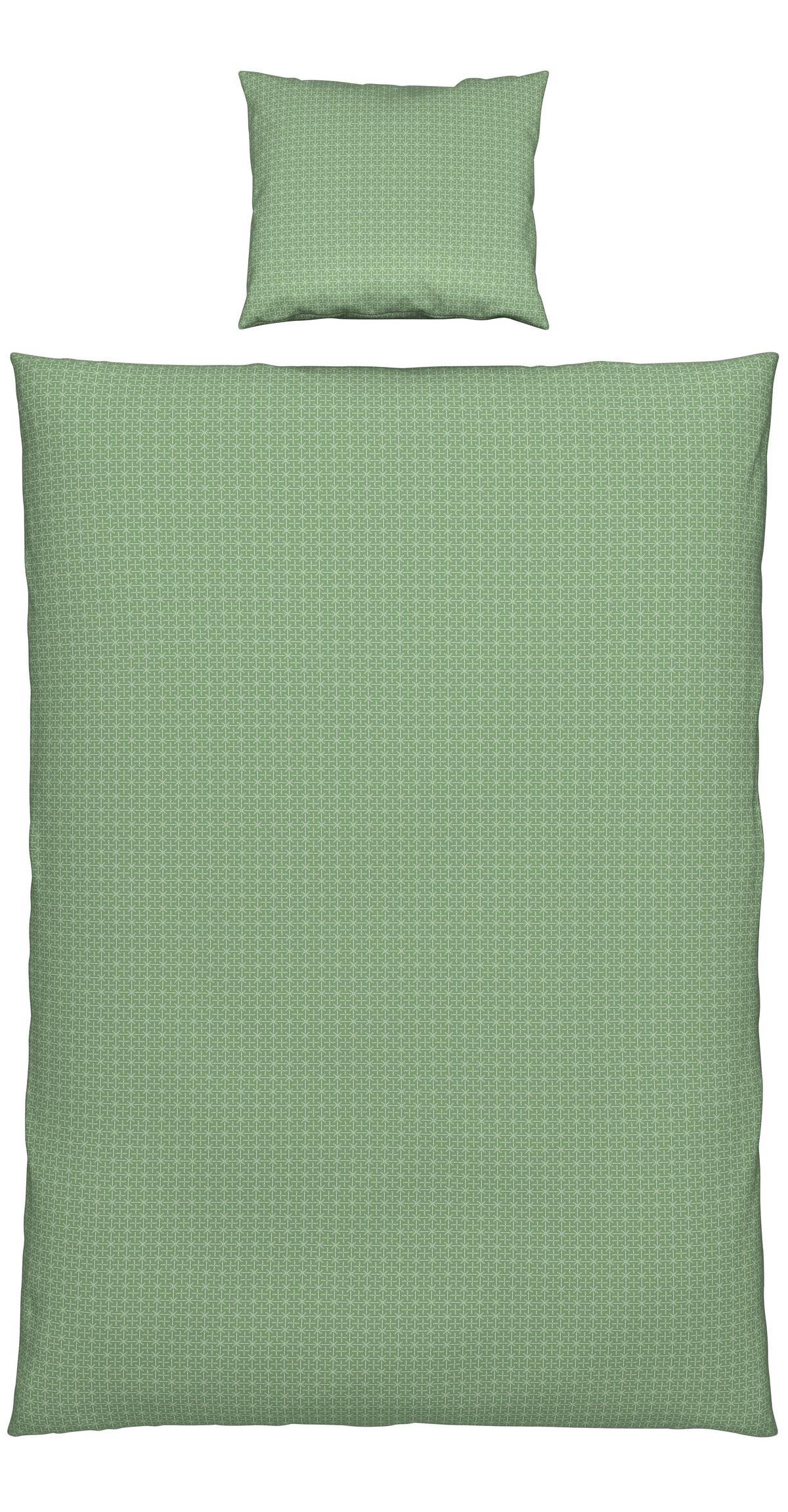 BETTWÄSCHESET LAURA - Grün, Konventionell, Textil (160/210cm) - Modern Living