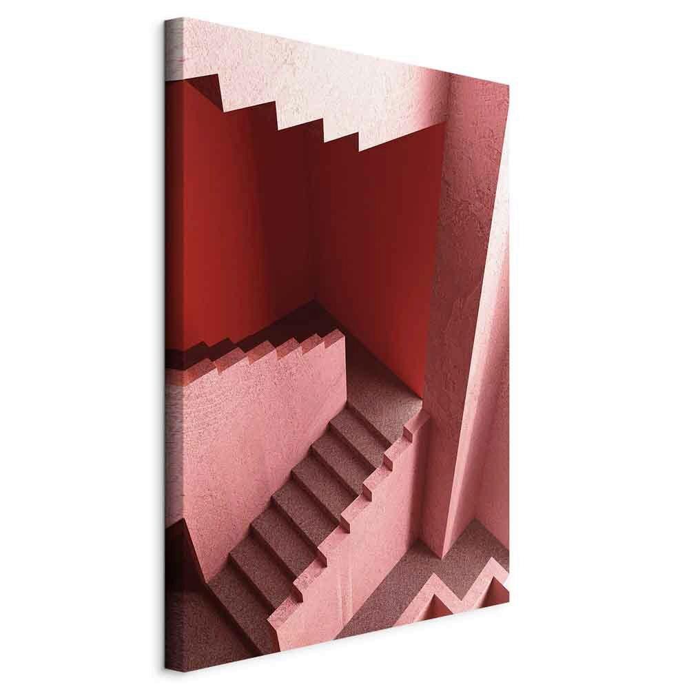 Slika Na Platnu Stairs To Nowhere - pink/bordo, Basics, tekstil/leseni material (40/60/1.2cm) - artgeist