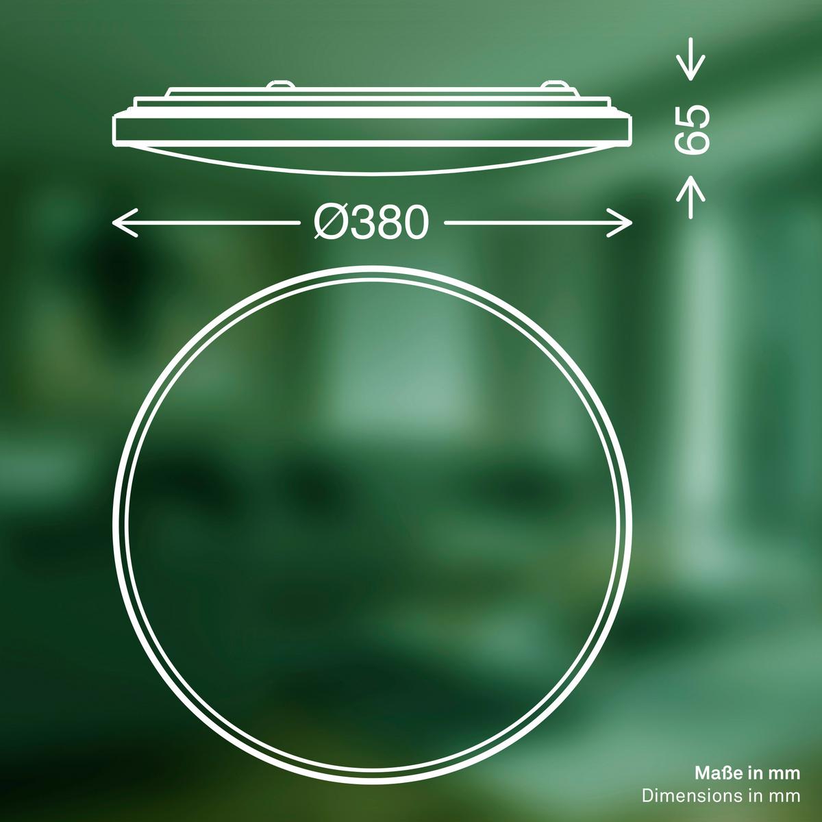 LAMPA SUFITOWA LED 3936012 KAIDA - kolor niklowy, Basics, tworzywo sztuczne/metal (38/6.5cm)