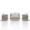 LOUNGEGRUPP EFFIE - ljusgrå, Modern, trä/textil (124/64,5/63,5cm) - Bessagi Garden