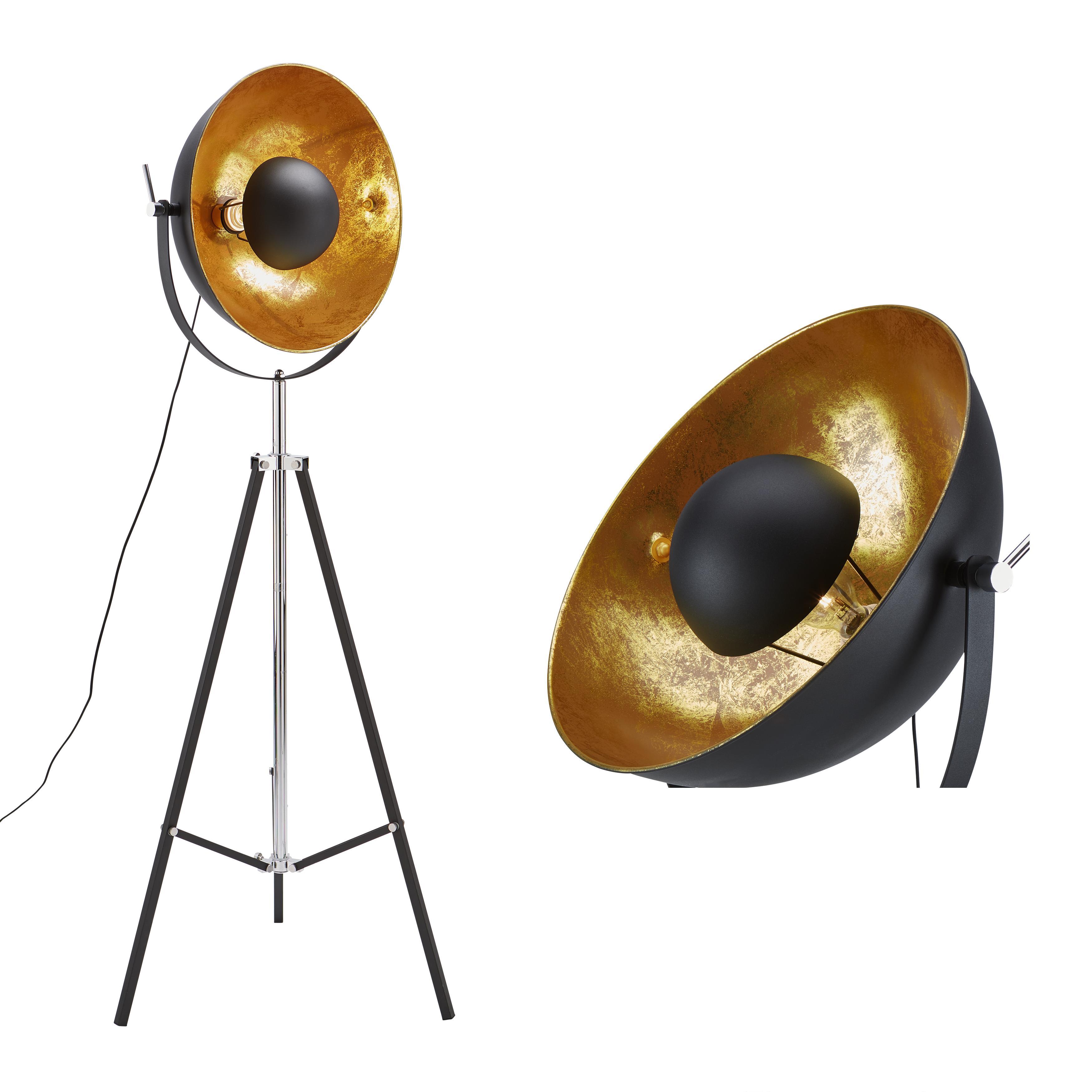 Stehleuchte Jule, max. 60 Watt - Goldfarben/Schwarz, LIFESTYLE, Metall (50/176cm) - Mömax modern living