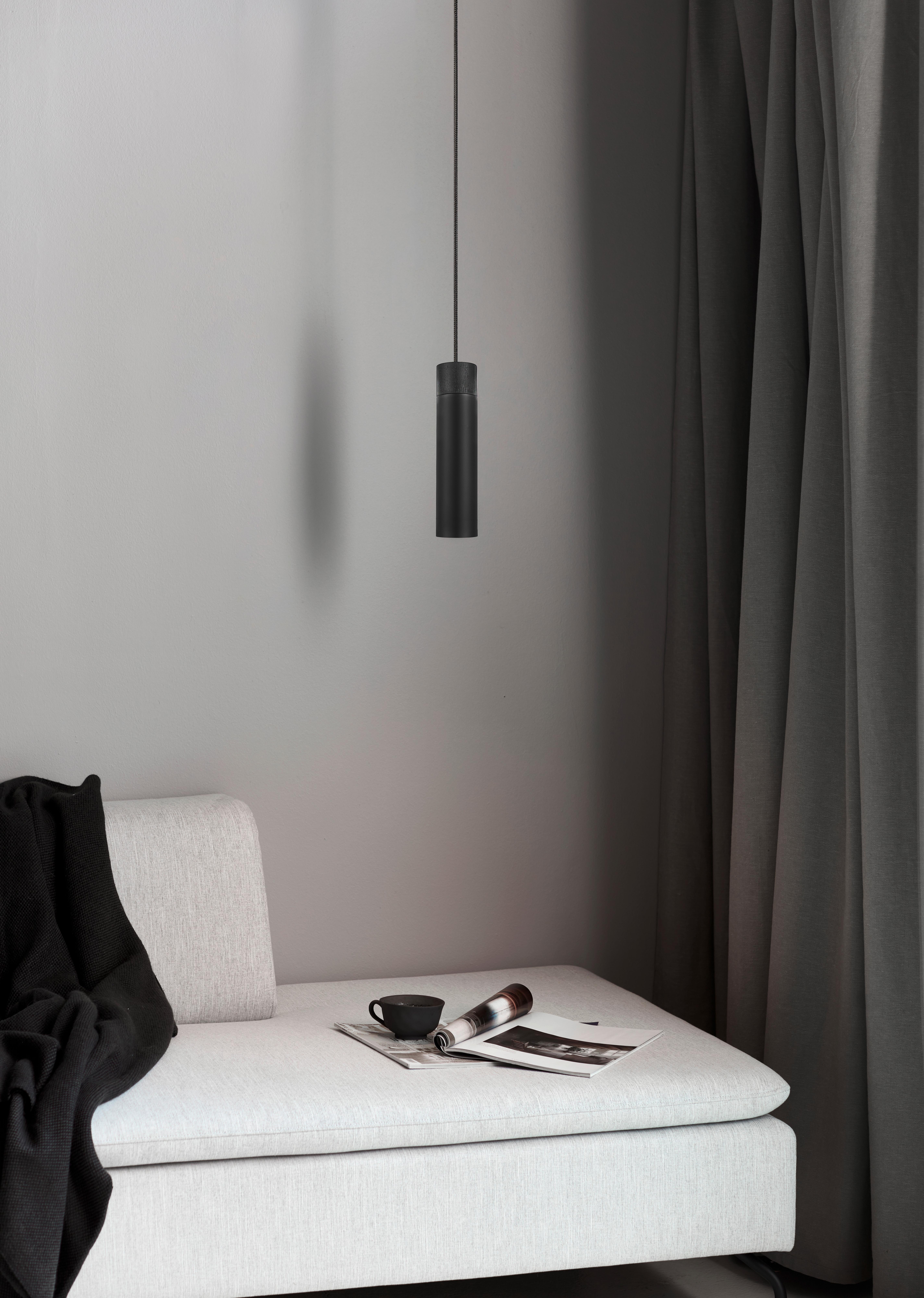 LAMPA WISZĄCA 2010453003 TILO PELA 1 CZARNA - czarny, Design, metal/drewno (6/24,6cm) - Nordlux