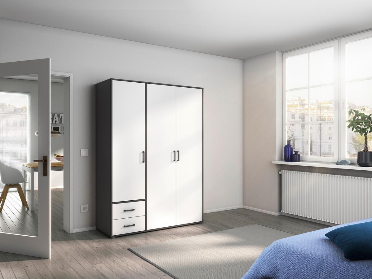 DULAP  USI ROTATIVE VOYAGER - alb/gri, Modern, material pe bază de lemn (140/194/53cm) - Modern Living