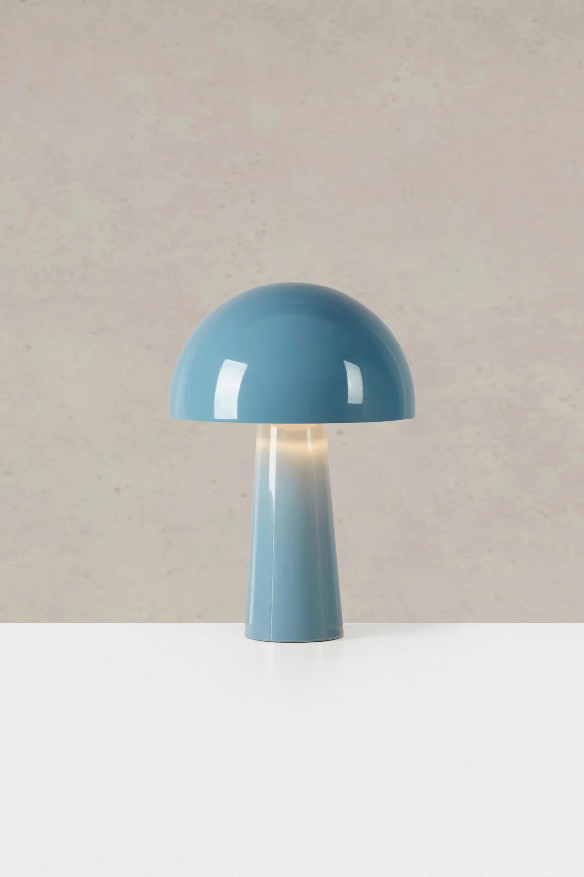Tischleuchte Markslöjd Mantar Pastelblau max. 40 Watt - Pastellblau, Design, Metall (25/25/36cm) - Markslöjd