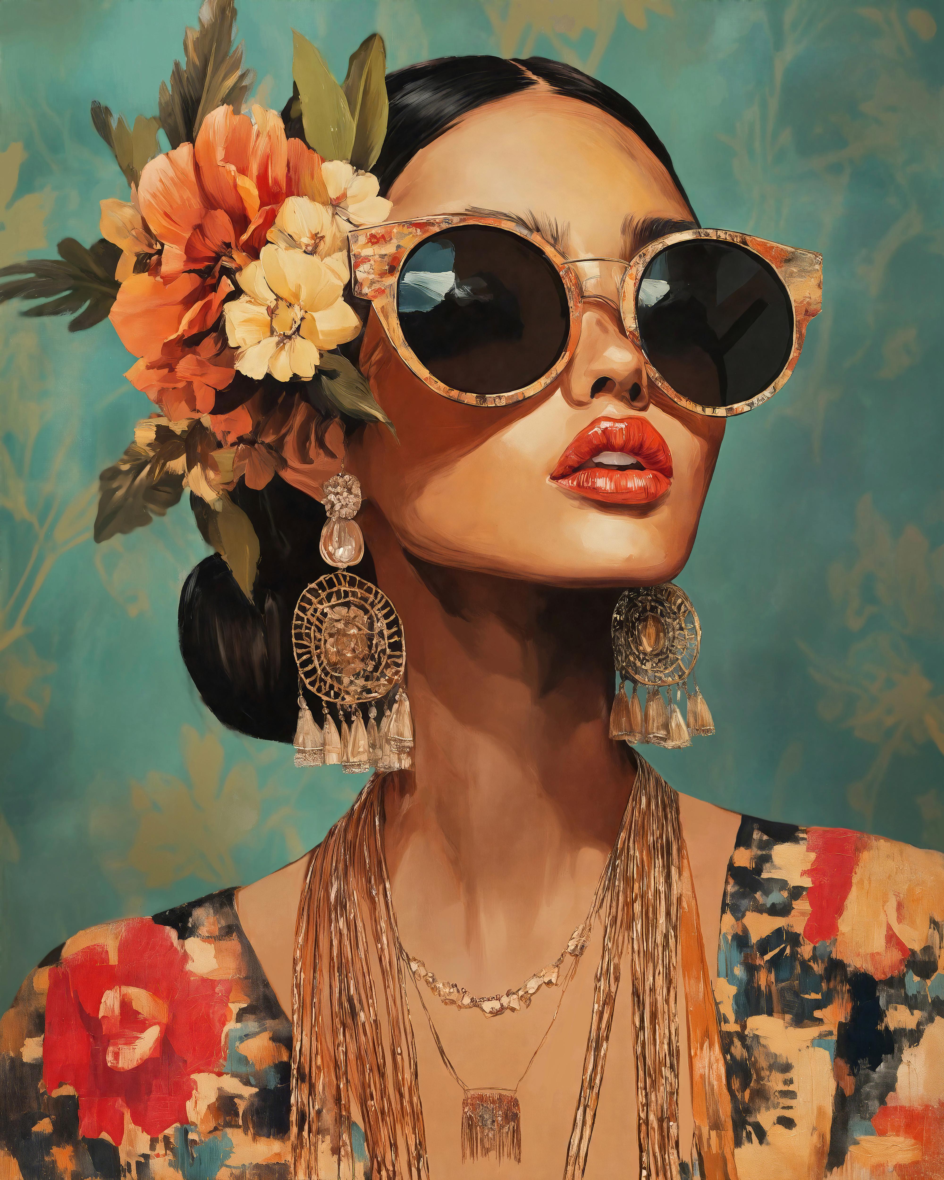 Tablou Gipsy Doll cca. 80x100 cm - multicolor, Modern, textil/material pe bază de lemn (80/100/3,8cm) - Mömax