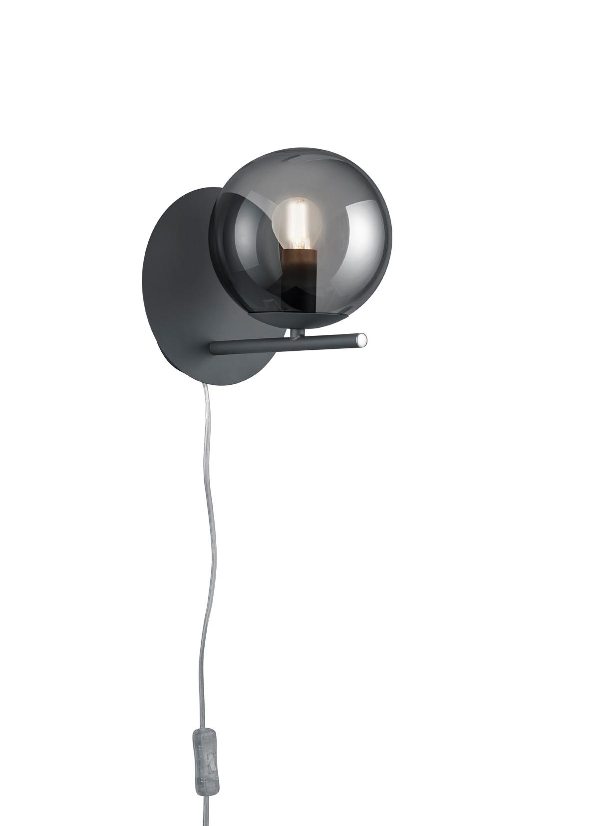 Wandleuchte Pure Anthrazit/Rauchfarben max.28 W - Anthrazit, Basics, Glas/Metall (20,6/18/21,3cm) - Trio Leuchten
