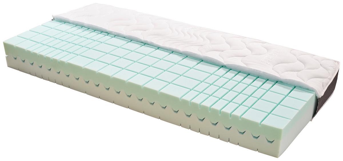 Komfortschaummatratze H2+H3 ca. 90x200 cm - Weiß/Grau, MODERN, Textil (90/200cm)