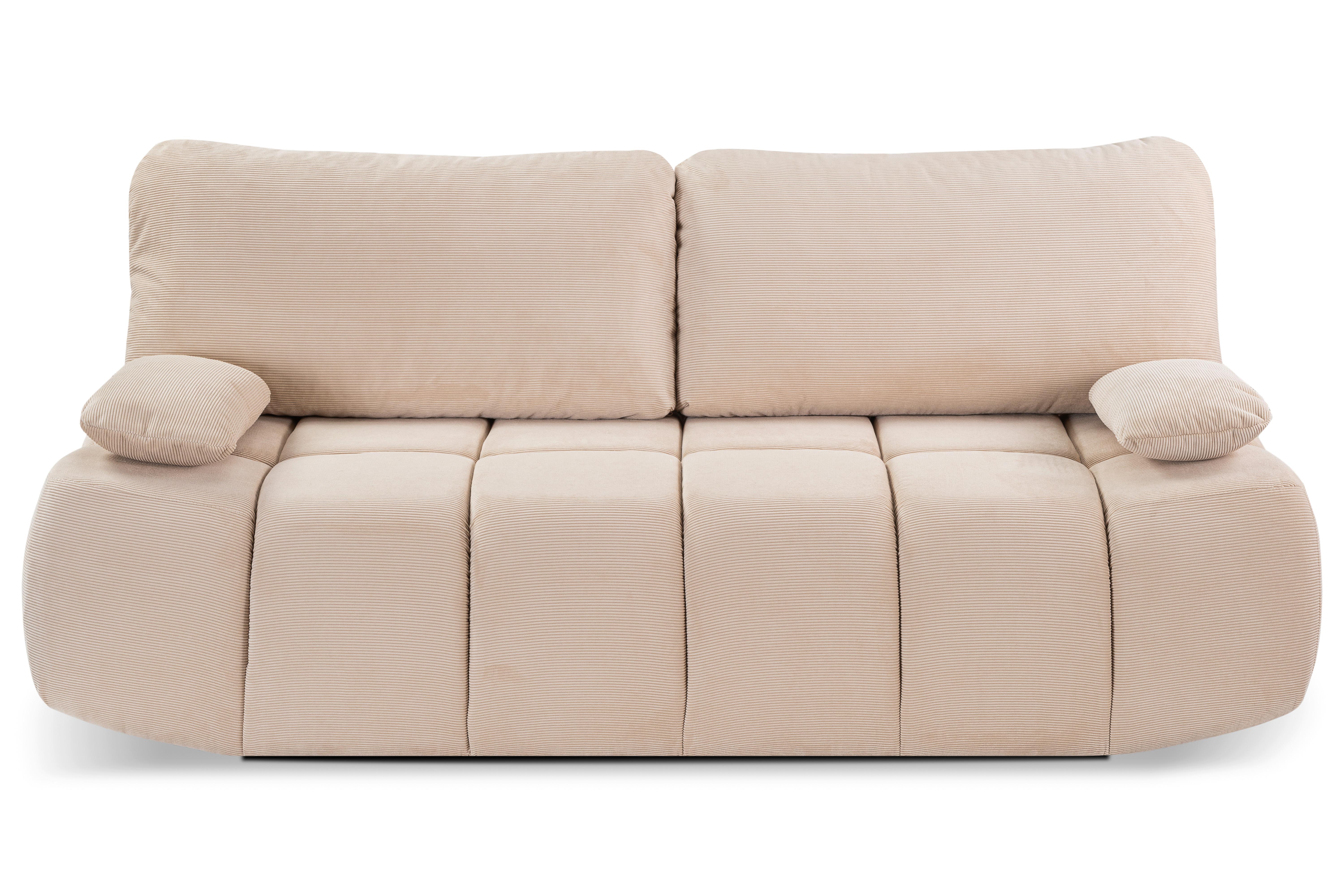 Schlafsofa Lauder Beige - Beige/Schwarz, Basics, Holz/Kunststoff (207/93/105cm) - MID.YOU