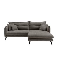 Ecksofa Lava ca. 255x180 cm Graubraun - Graubraun/Schwarz, Design, Textil/Metall (255/180cm) - Livetastic