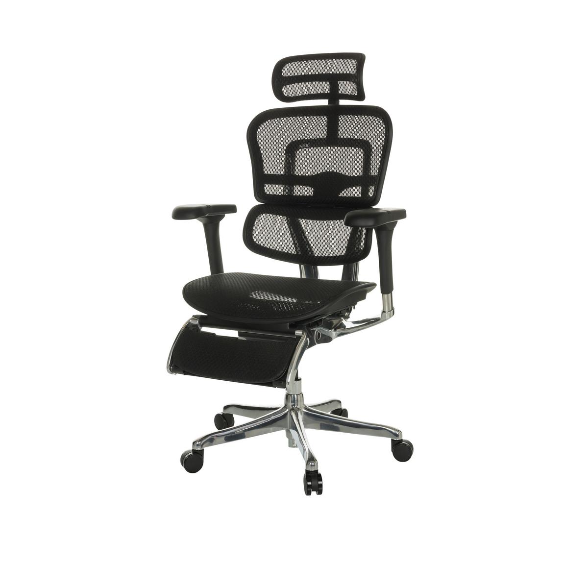 Pisarniški Stol Ergohuman Plus Legpro I, Črna - črna/siva, Basics, kovina/umetna masa (68/118-141/64cm) - MID.YOU