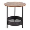 Beistelltisch Ketty Walnussfarben MDF Rund - Walnussfarben/Schwarz, MODERN, Metall (51/51/50cm) - Bessagi Home
