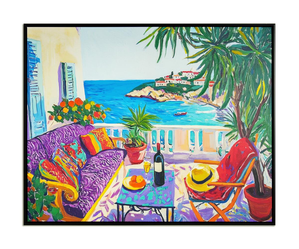 Tablou cu ramă Sea View cca. 82x102 cm - multicolor/negru, Modern, plastic/lemn (82,5/102,5cm) - Mömax