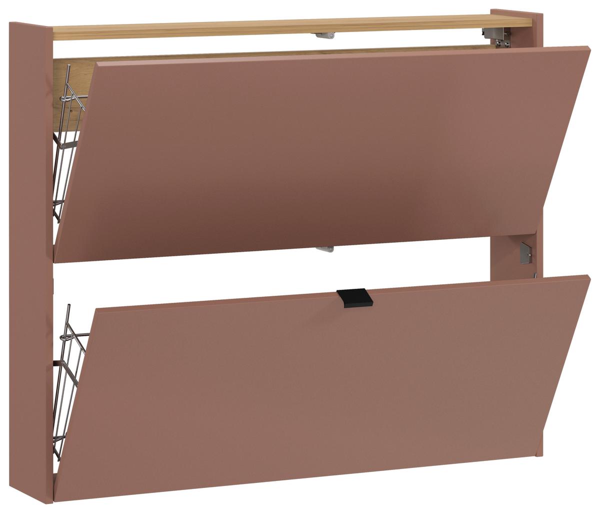 Hängeschuhschrank Ameca Braun/Eichefarben - Eichefarben/Schwarz, MODERN, Holzwerkstoff/Metall (100/83/18cm) - Premium Living