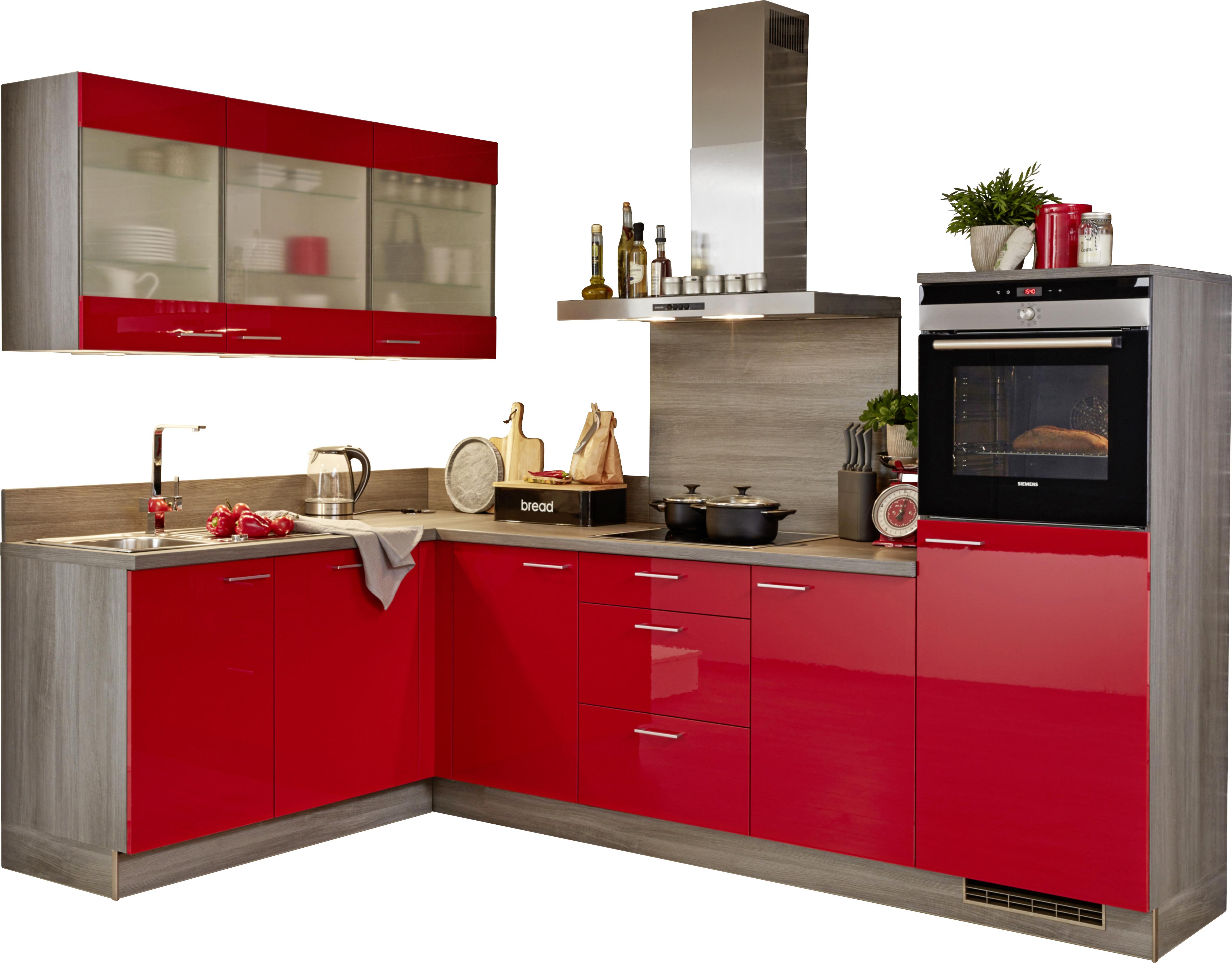 Eckküche Star - Rot (175/285cm) - Express-Kuechen