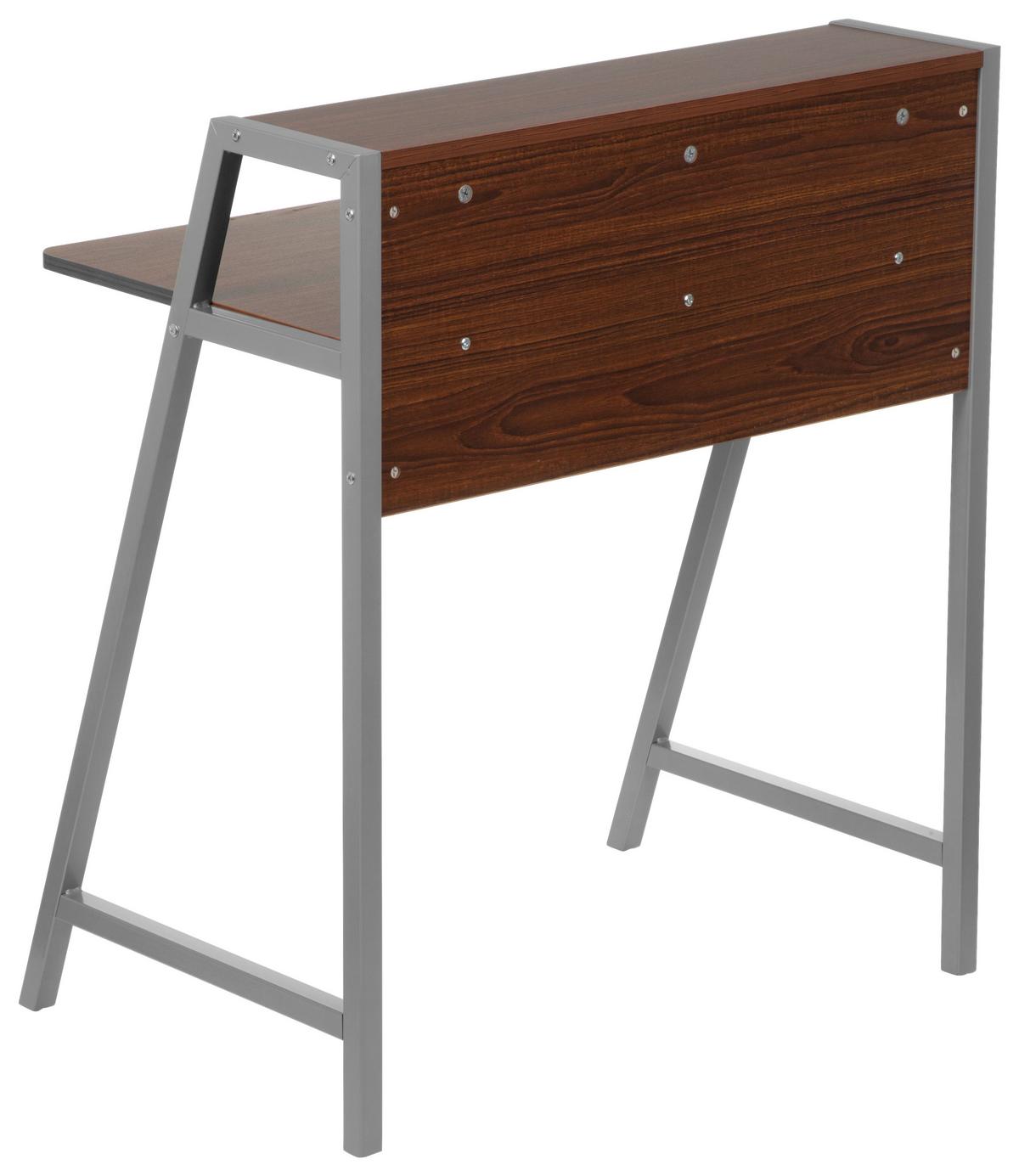 Pisalna Miza Dumont, Barva Oreha - srebrne barve/barva oreha, Moderno, kovina/leseni material (78/89/51cm) - MID.YOU
