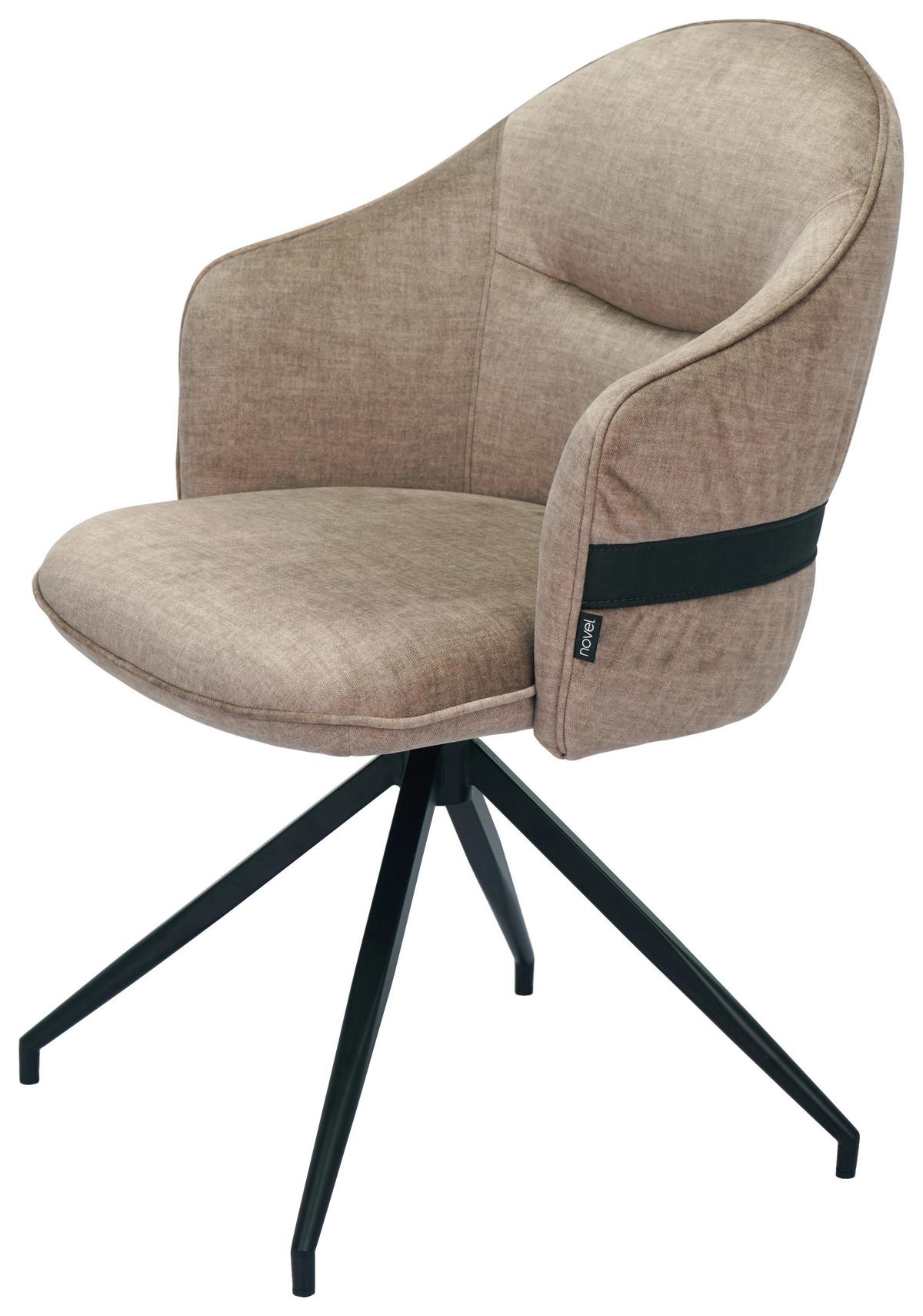 KRZESŁO VOGUE - czarny/cappuccino, Design, metal/tkanina (63/83/63cm) - Novel