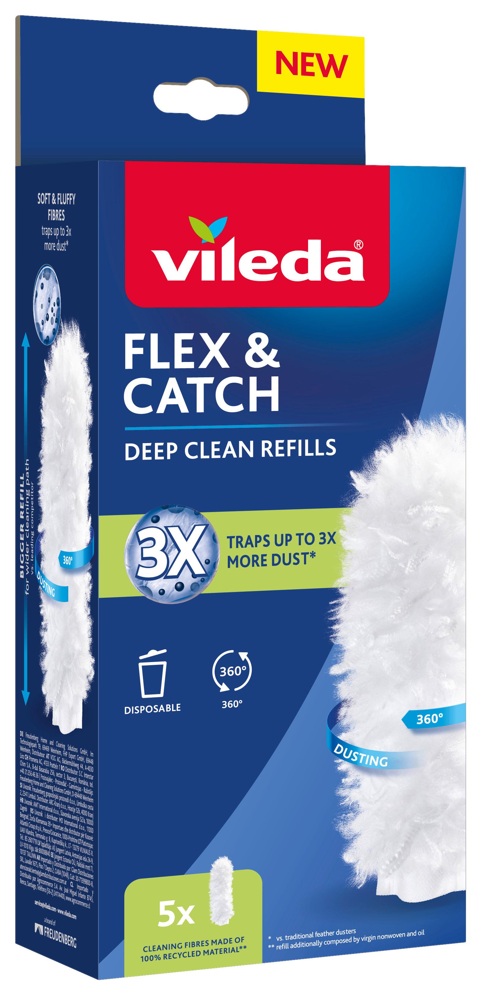 Ersatz-Staubpads Vileda-Flex & Catch Weiß - Weiß, Basics, Naturmaterialien (11/6,5/26cm) - Vileda